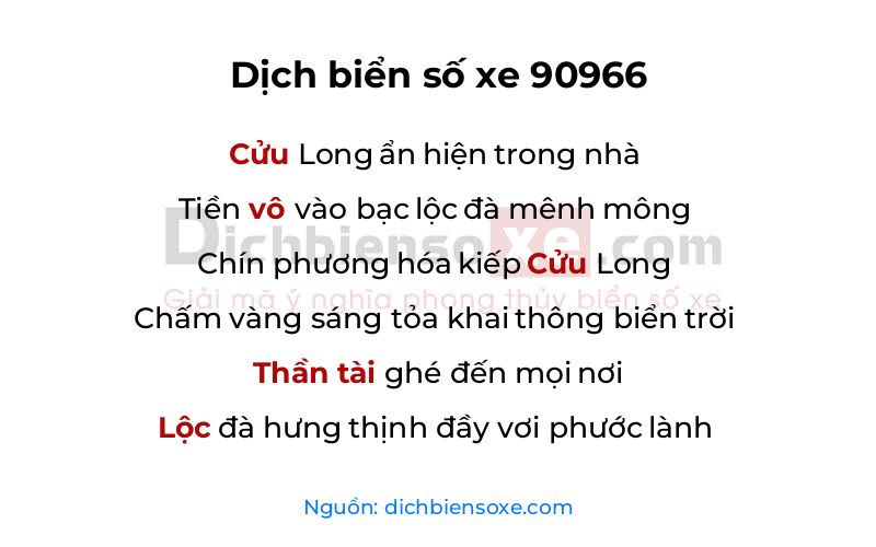 Dịch thơ biển số 90966