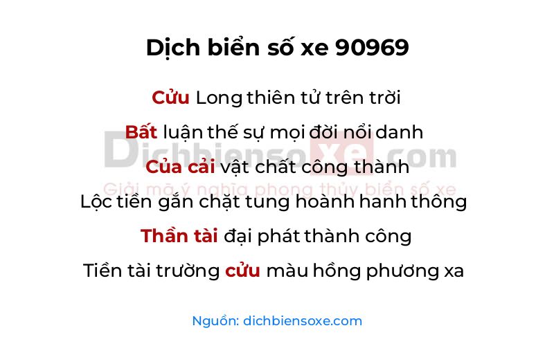 Dịch thơ biển số 90969