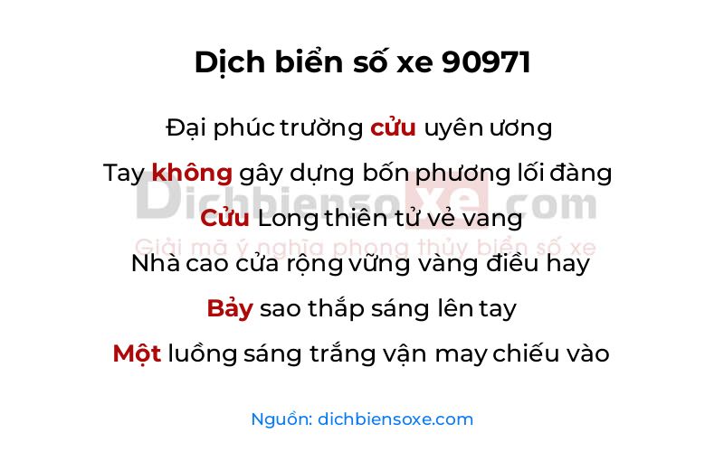 Dịch thơ biển số 90971