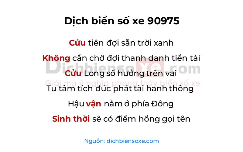 Dịch thơ biển số 90975
