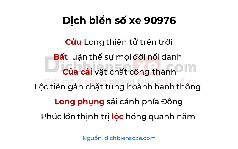 Dịch thơ biển số 90976