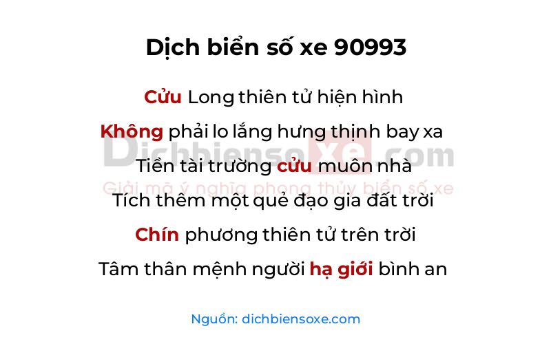 Dịch thơ biển số 90993