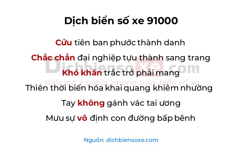 Dịch thơ biển số 91000