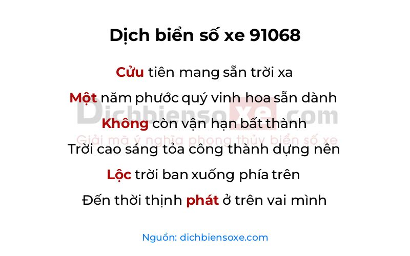 Dịch thơ biển số 91068