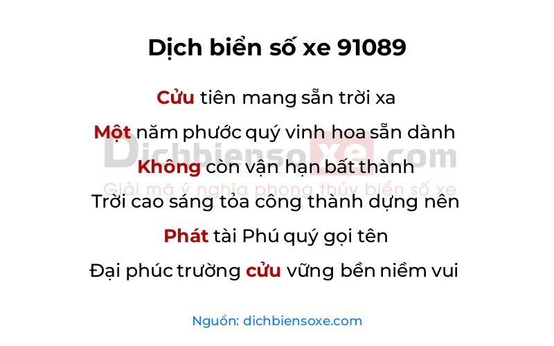 Dịch thơ biển số 91089