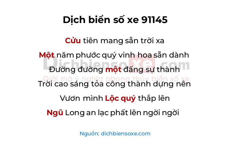 Dịch thơ biển số 91145