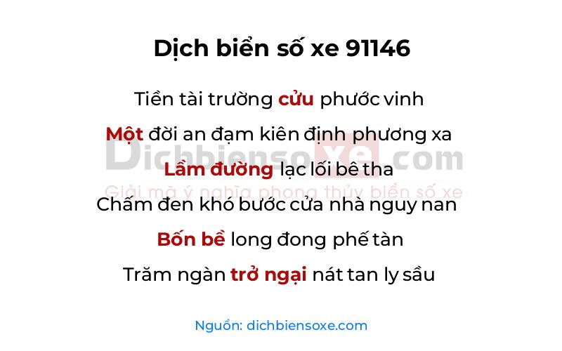 Dịch thơ biển số 91146