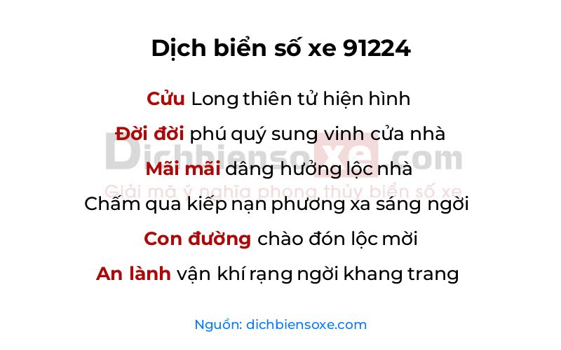Dịch thơ biển số 91224