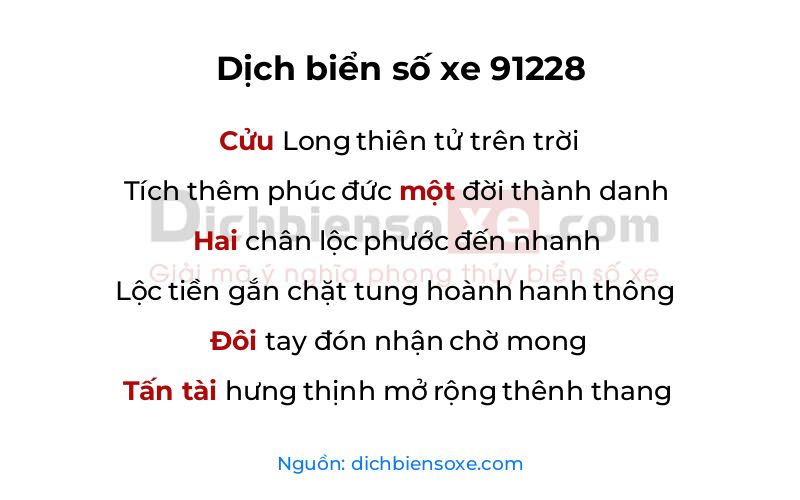 Dịch thơ biển số 91228