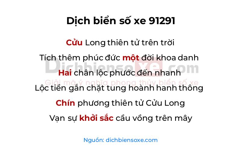 Dịch thơ biển số 91291