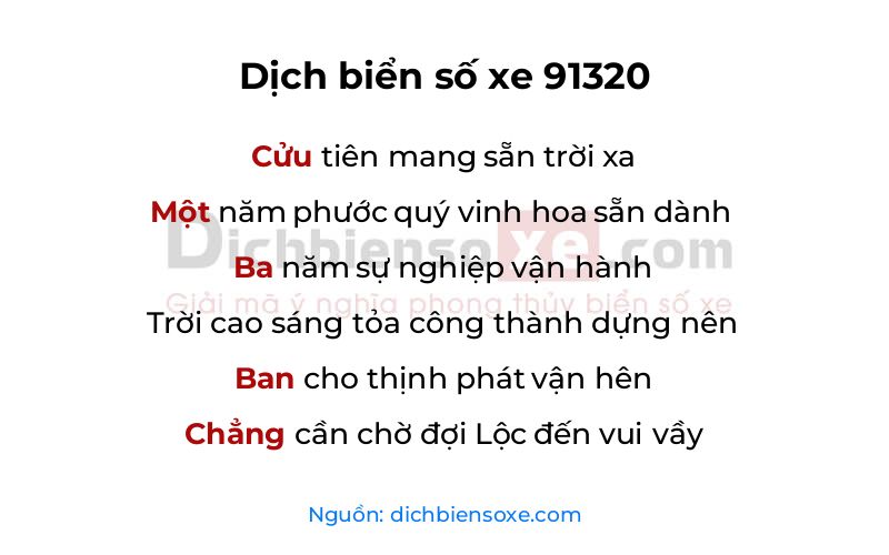 Dịch thơ biển số 91320