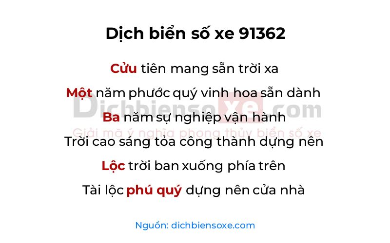 Dịch thơ biển số 91362