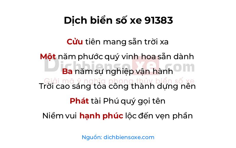 Dịch thơ biển số 91383