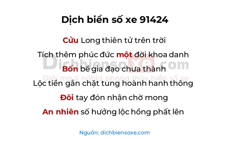 Dịch thơ biển số 91424