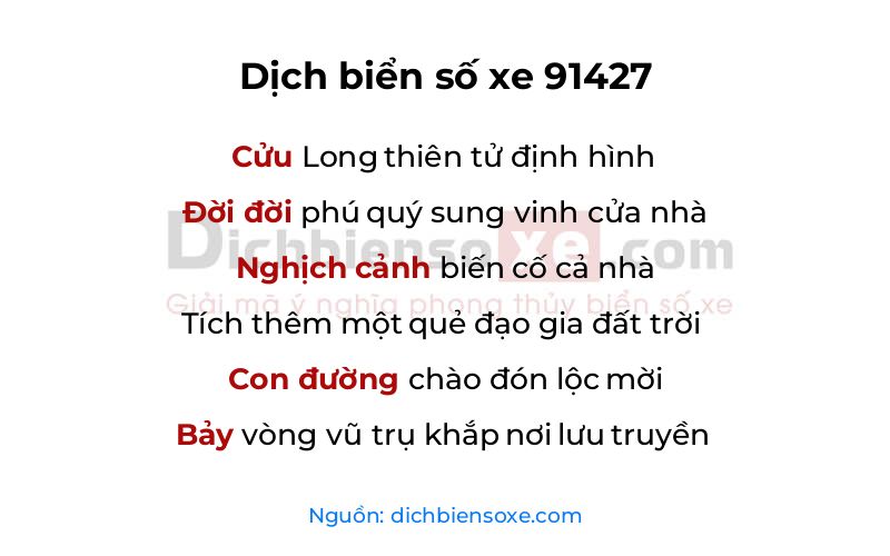 Dịch thơ biển số 91427