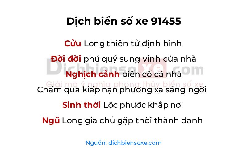Dịch thơ biển số 91455