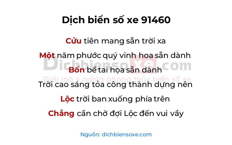 Dịch thơ biển số 91460