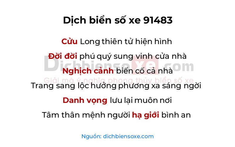 Dịch thơ biển số 91483