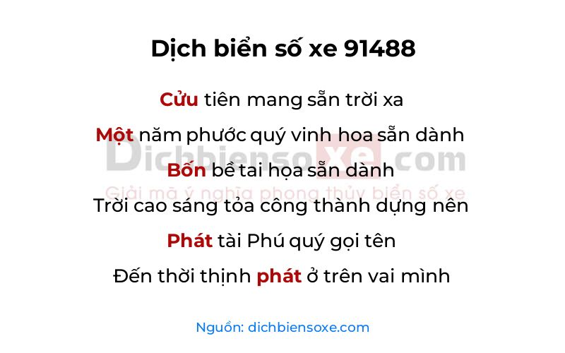Dịch thơ biển số 91488