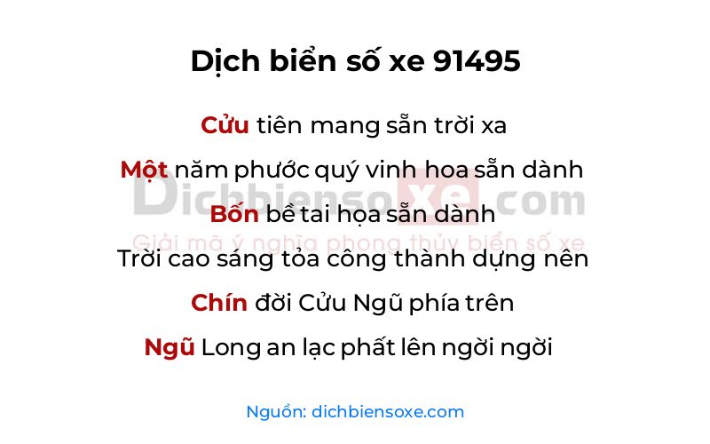 Dịch thơ biển số 91495