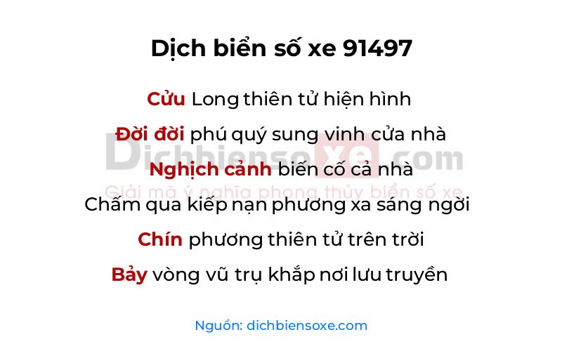 Dịch thơ biển số 91497