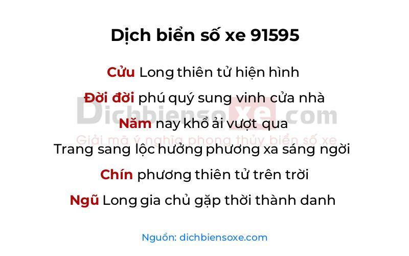 Dịch thơ biển số 91595