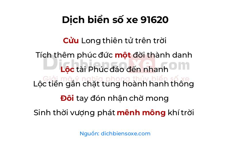 Dịch thơ biển số 91620