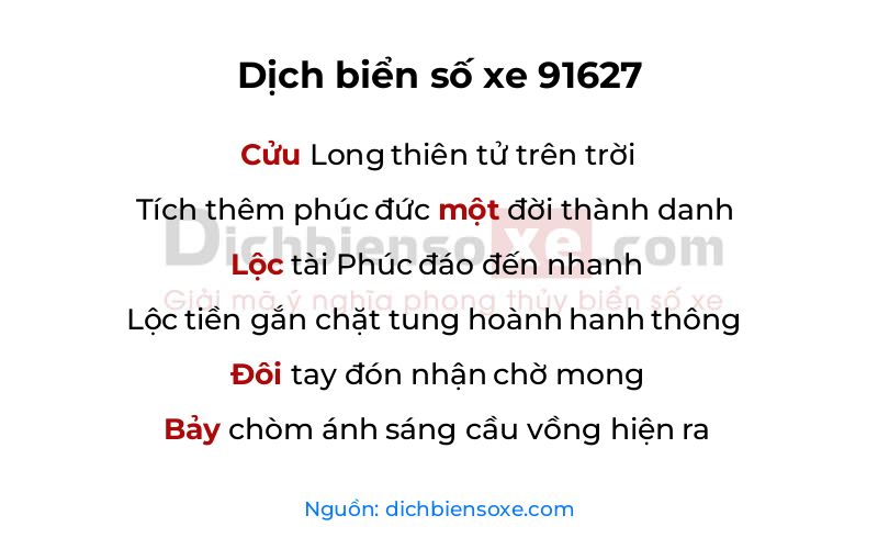 Dịch thơ biển số 91627