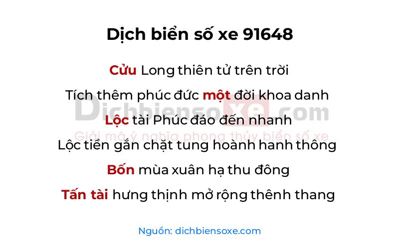 Dịch thơ biển số 91648