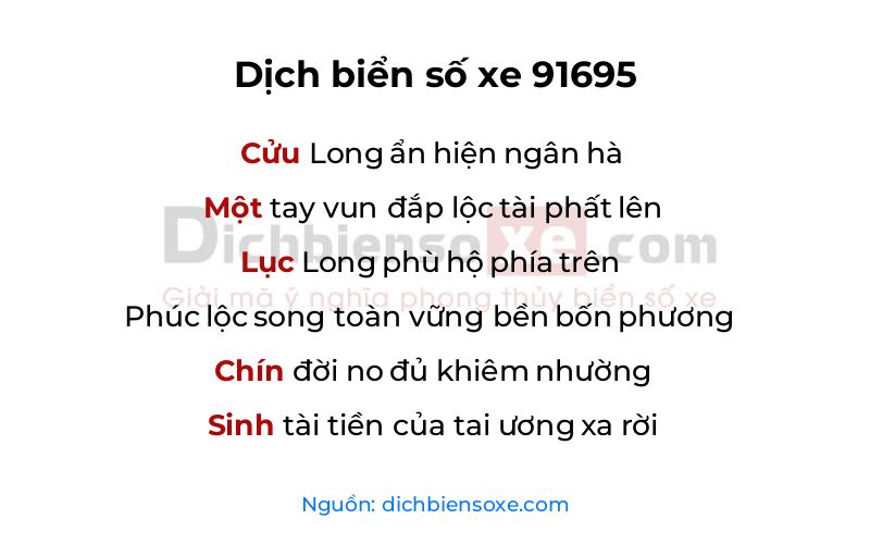 Dịch thơ biển số 91695
