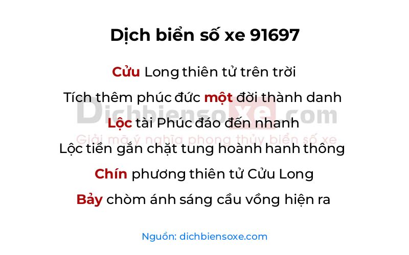 Dịch thơ biển số 91697