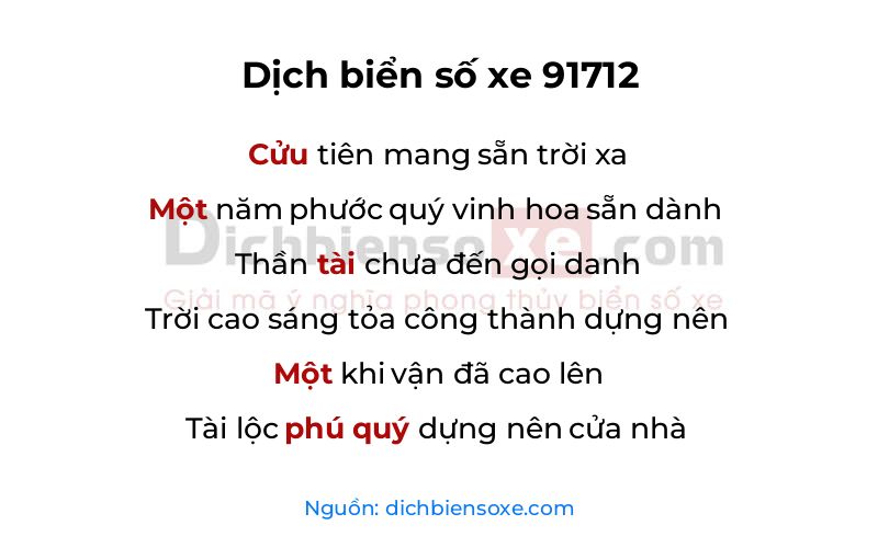 Dịch thơ biển số 91712