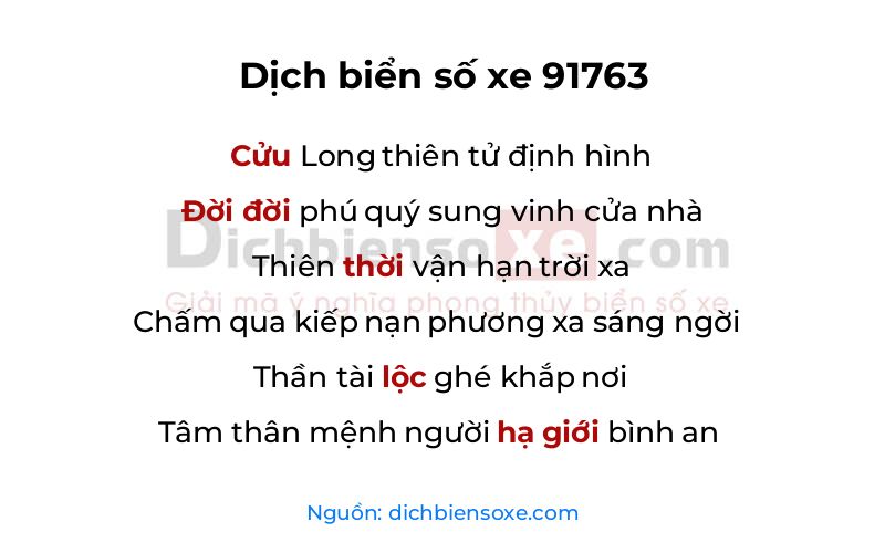 Dịch thơ biển số 91763