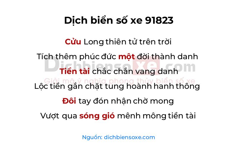 Dịch thơ biển số 91823