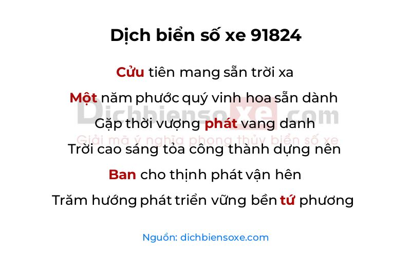 Dịch thơ biển số 91824