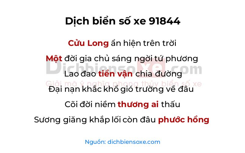 Dịch thơ biển số 91844