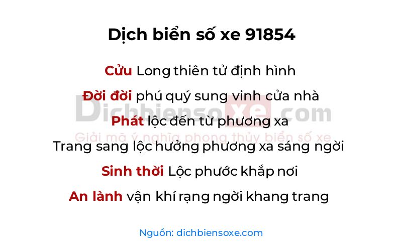 Dịch thơ biển số 91854