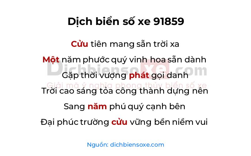 Dịch thơ biển số 91859