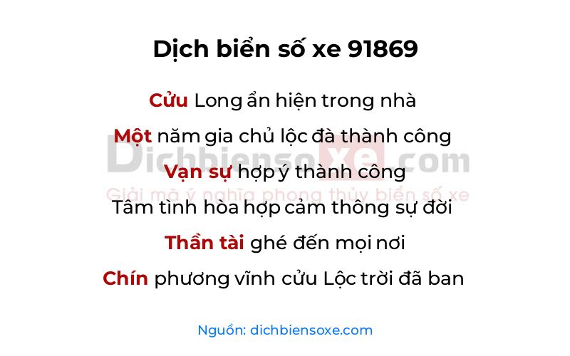Dịch thơ biển số 91869