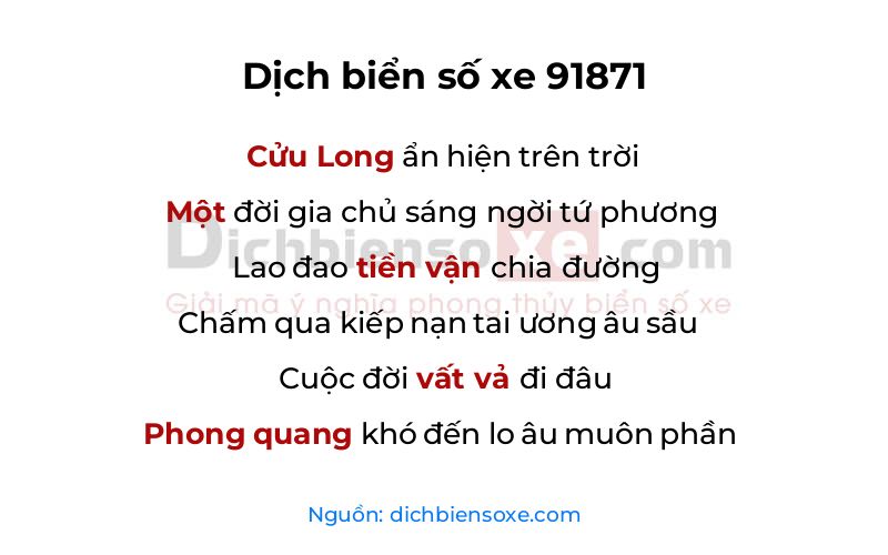 Dịch thơ biển số 91871