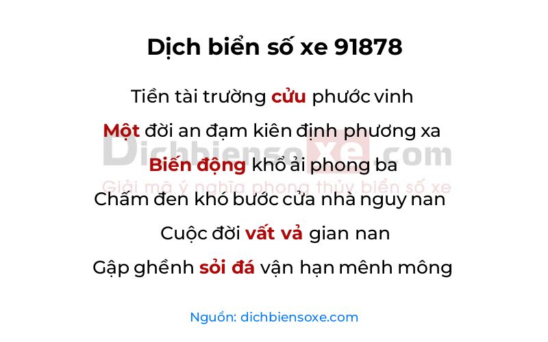 Dịch thơ biển số 91878