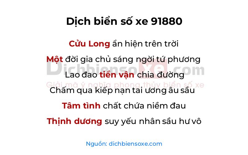 Dịch thơ biển số 91880