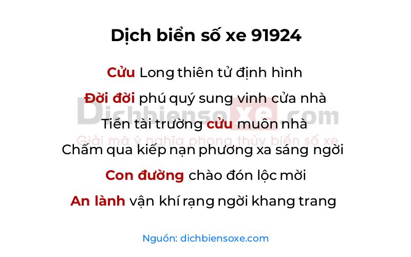 Dịch thơ biển số 91924