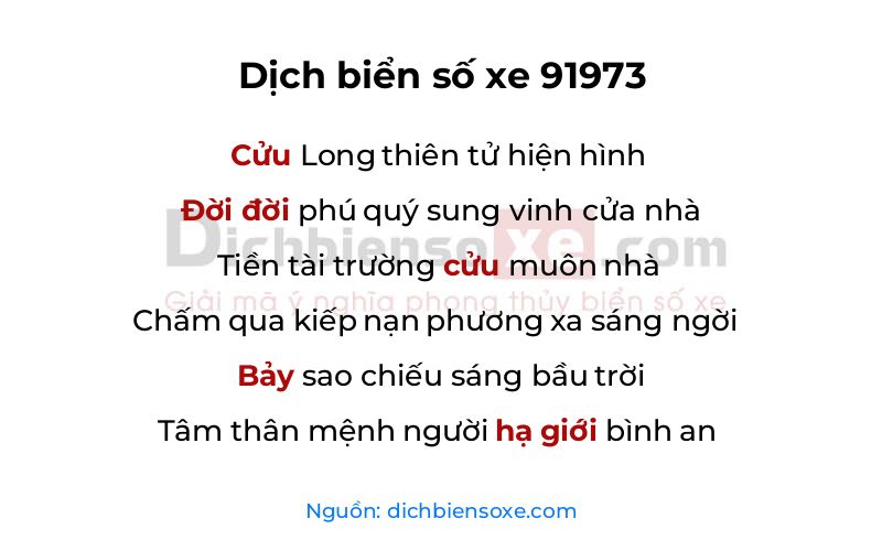 Dịch thơ biển số 91973