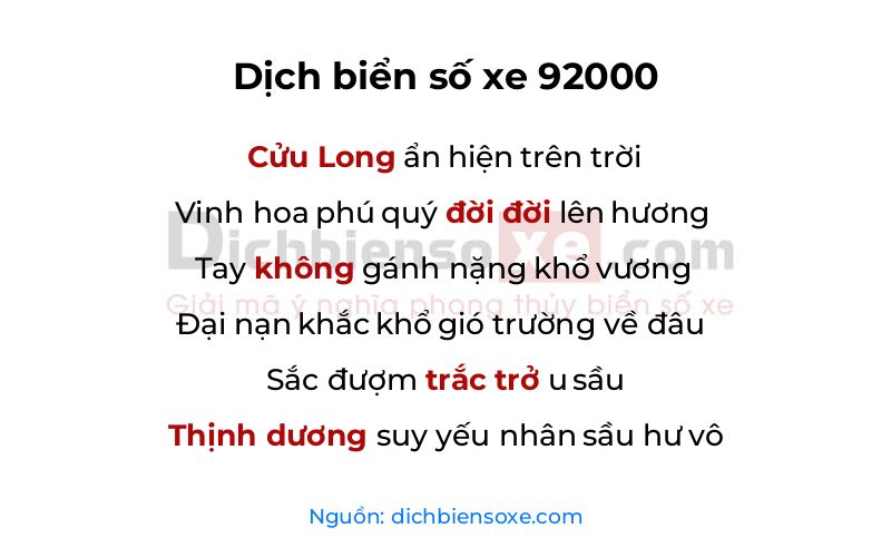 Dịch thơ biển số 92000