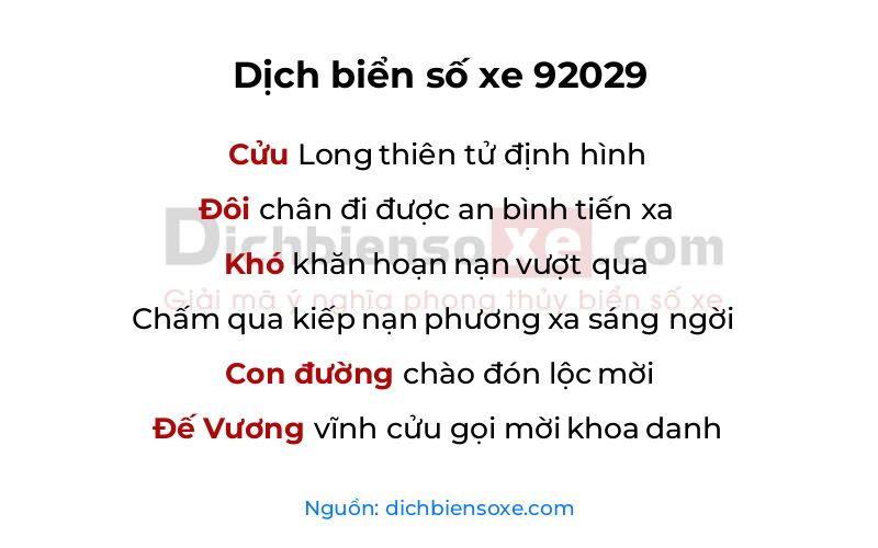 Dịch thơ biển số 92029