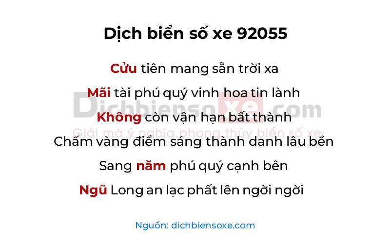 Dịch thơ biển số 92055