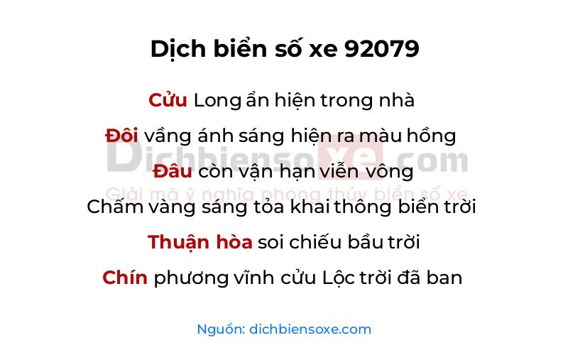 Dịch thơ biển số 92079