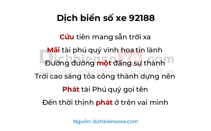 Dịch thơ biển số 92188