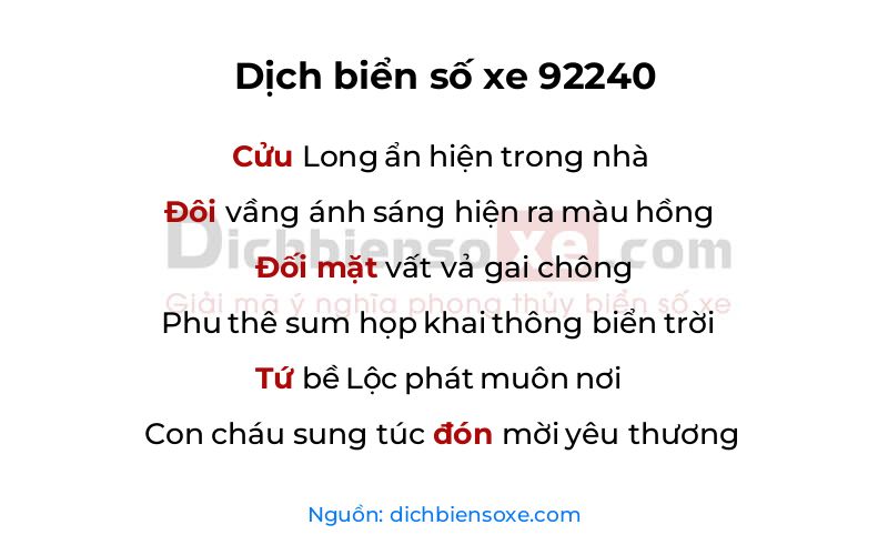 Dịch thơ biển số 92240